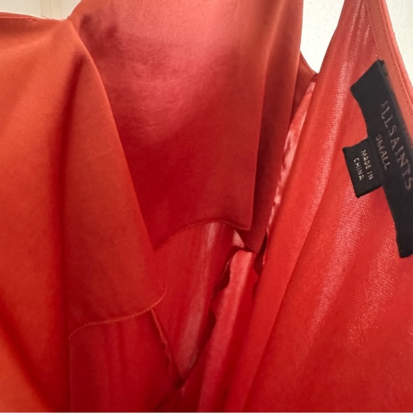 All Saints Ageta Slip Satin Dress in Rust color, S - Picture 14 of 17